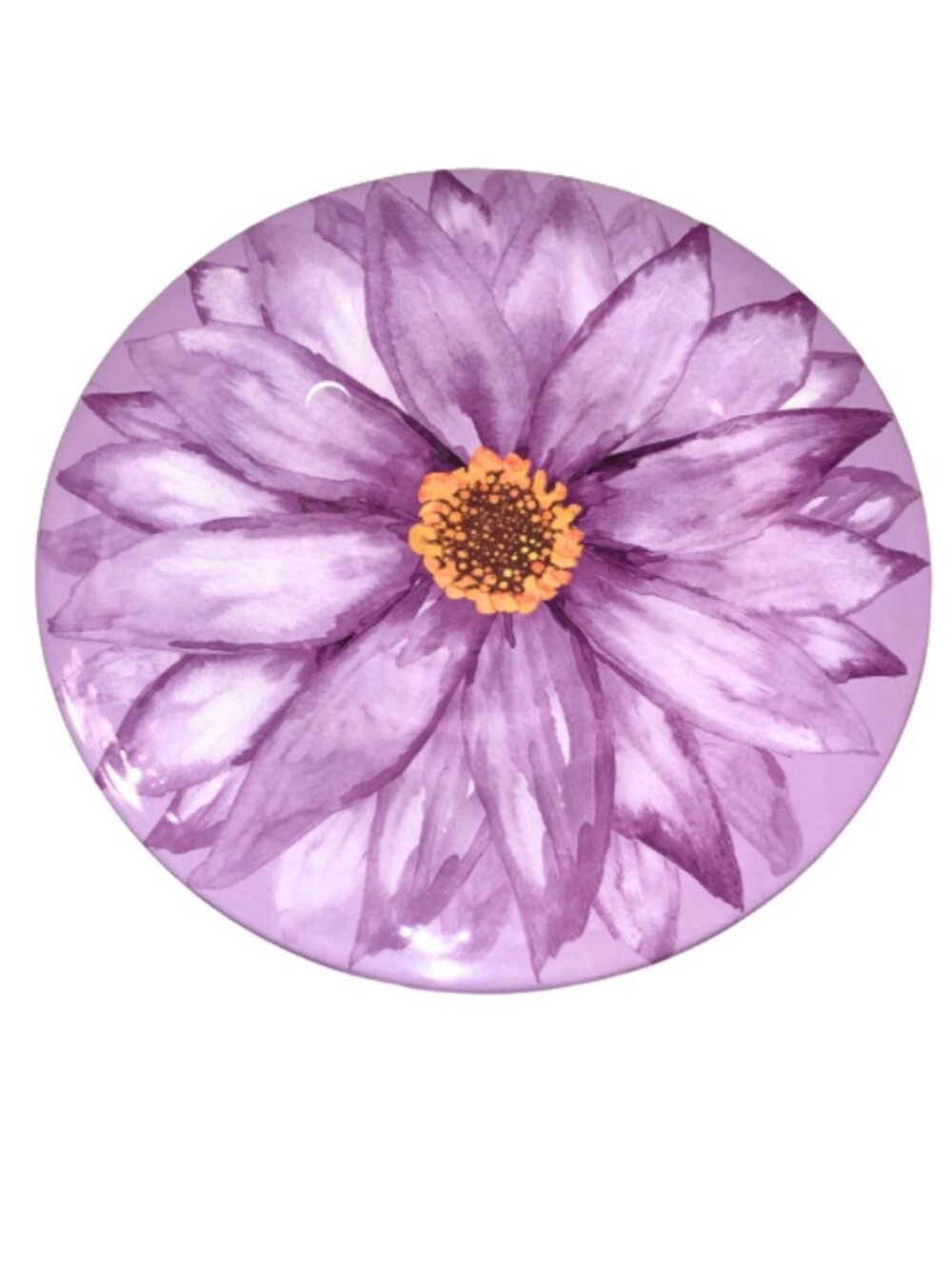 Purple Sunflower Plates Set of 4 Salad hors d'oeuvres Melamine 9 in.